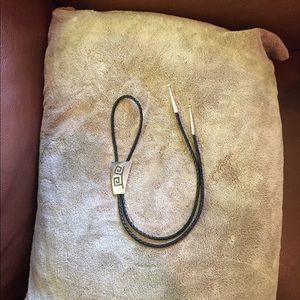 Vintage Sterling/Leather Bolo tie